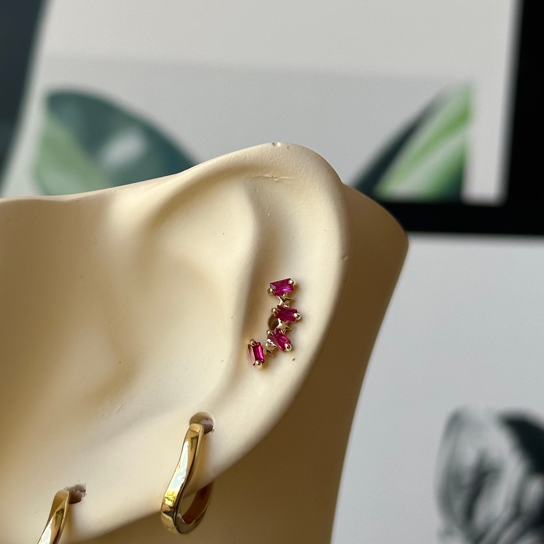 14K Gold Foursome Purple Marquis Piercing