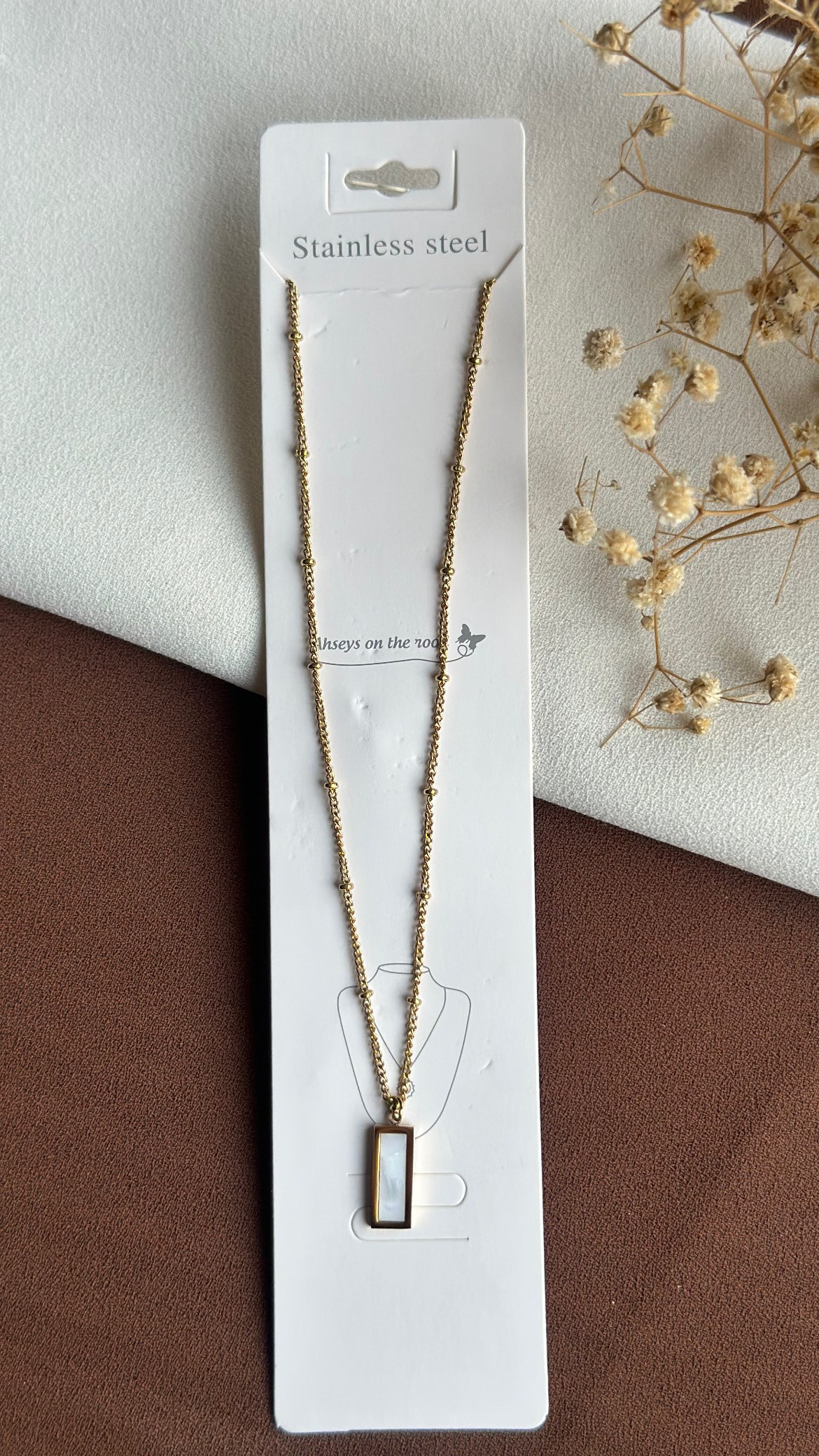 A2235 Gold Çelik Kolye