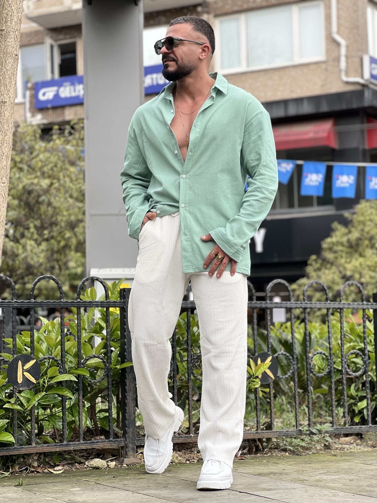 Oversize Yeni Sezon Keten Gömlek