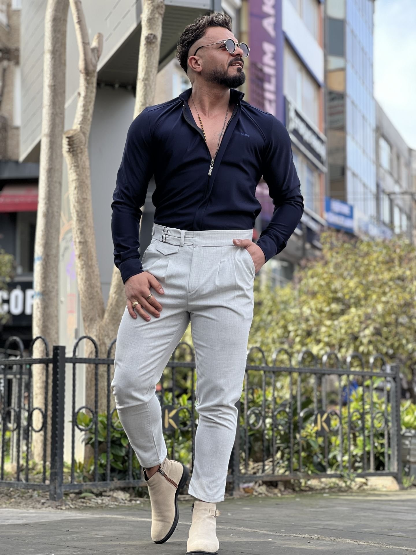 Slim Fit Fermuarlı Zara Model Gömlek