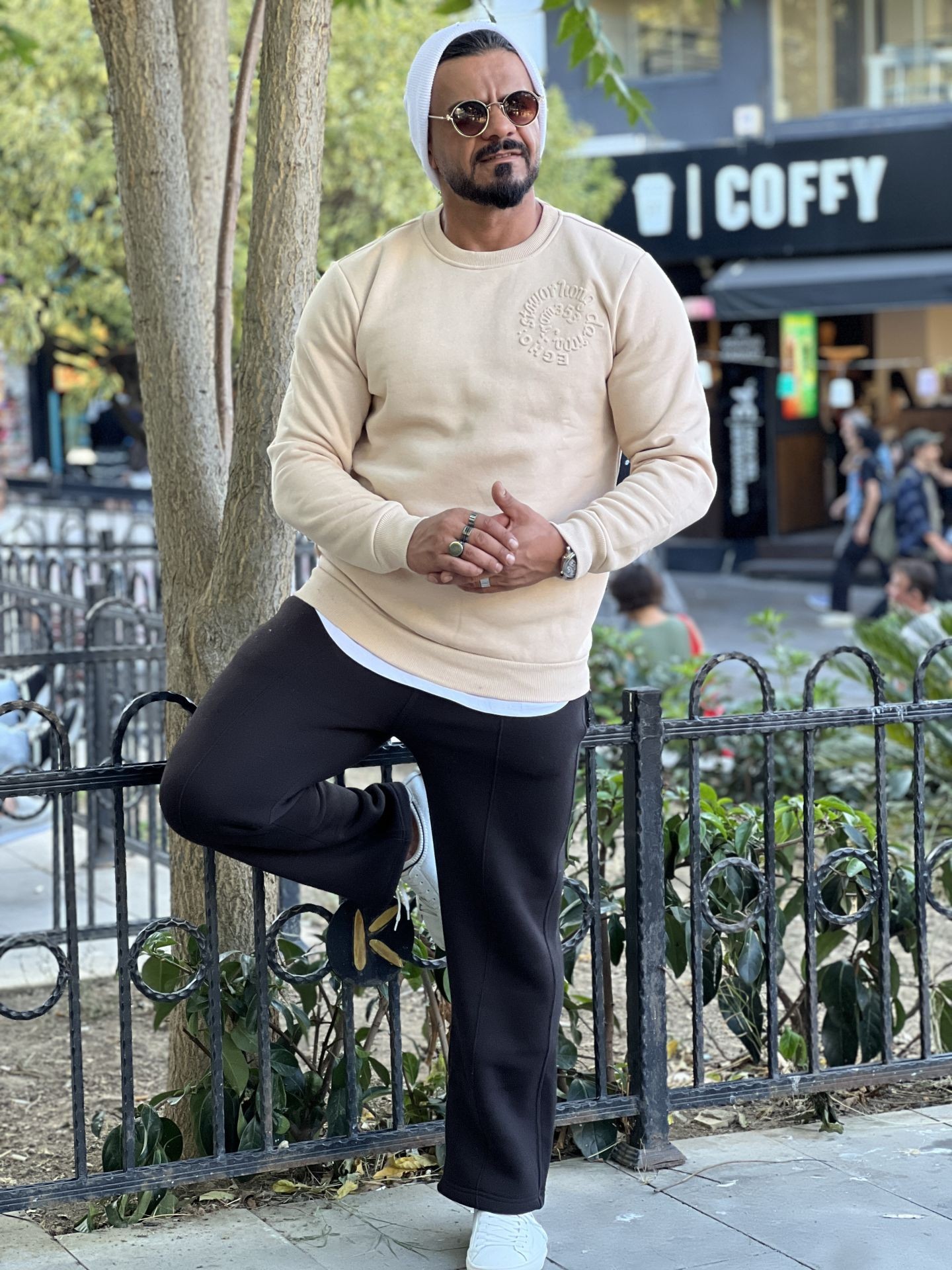 Saf 3 İplik Şardonlu Soğuk Baskı Sweat