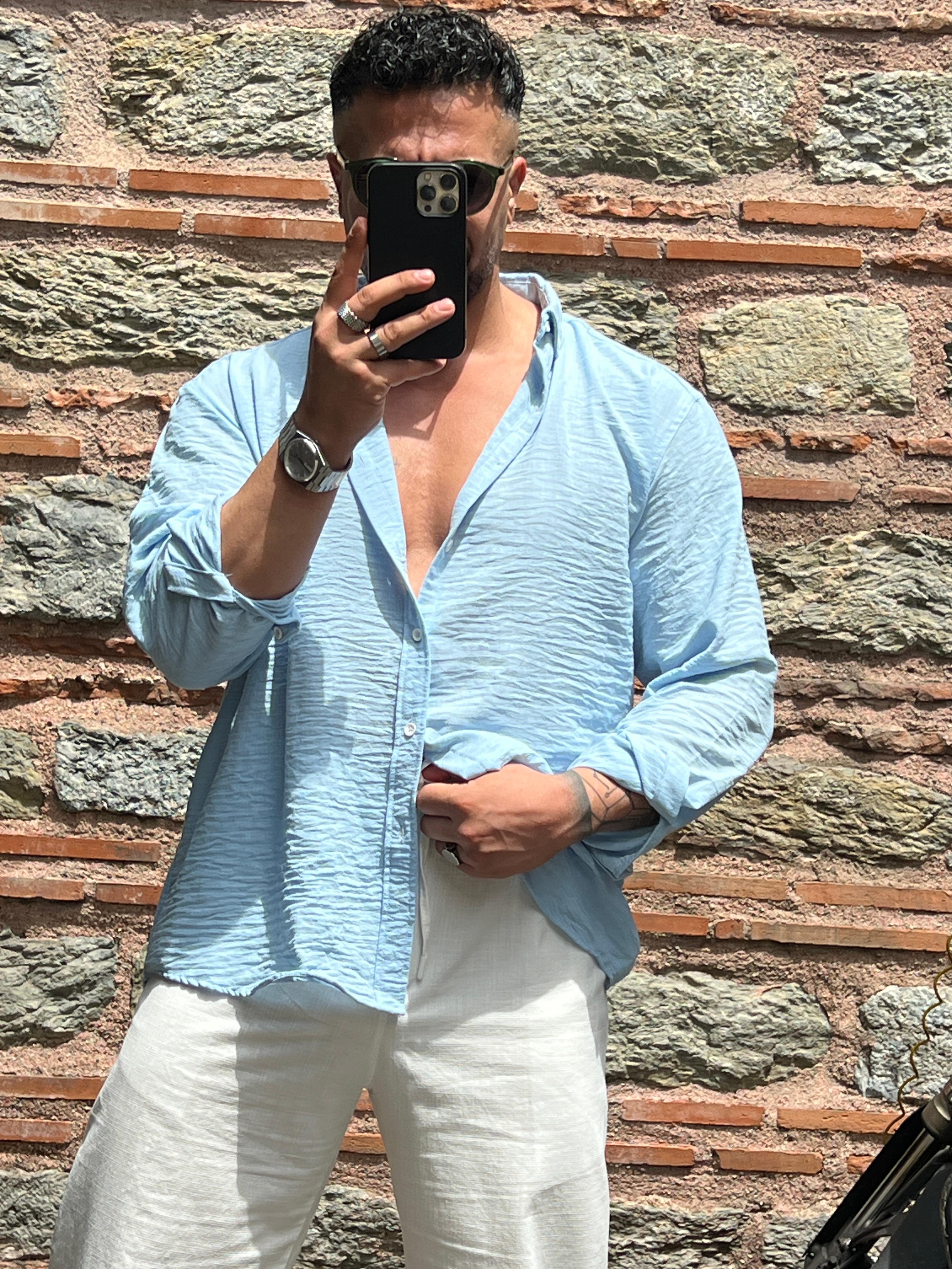 çizgili oversize gömlek