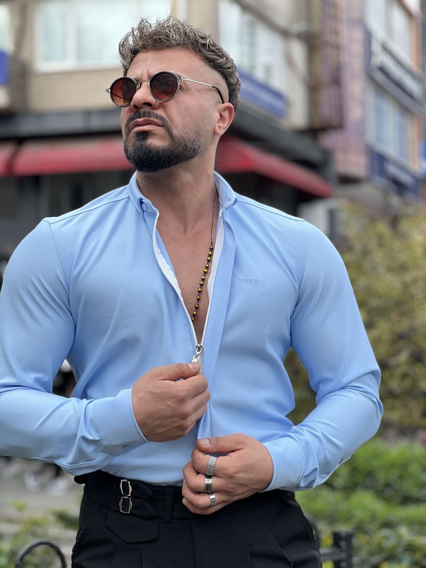 Slim Fit Fermuarlı Zara Model Gömlek