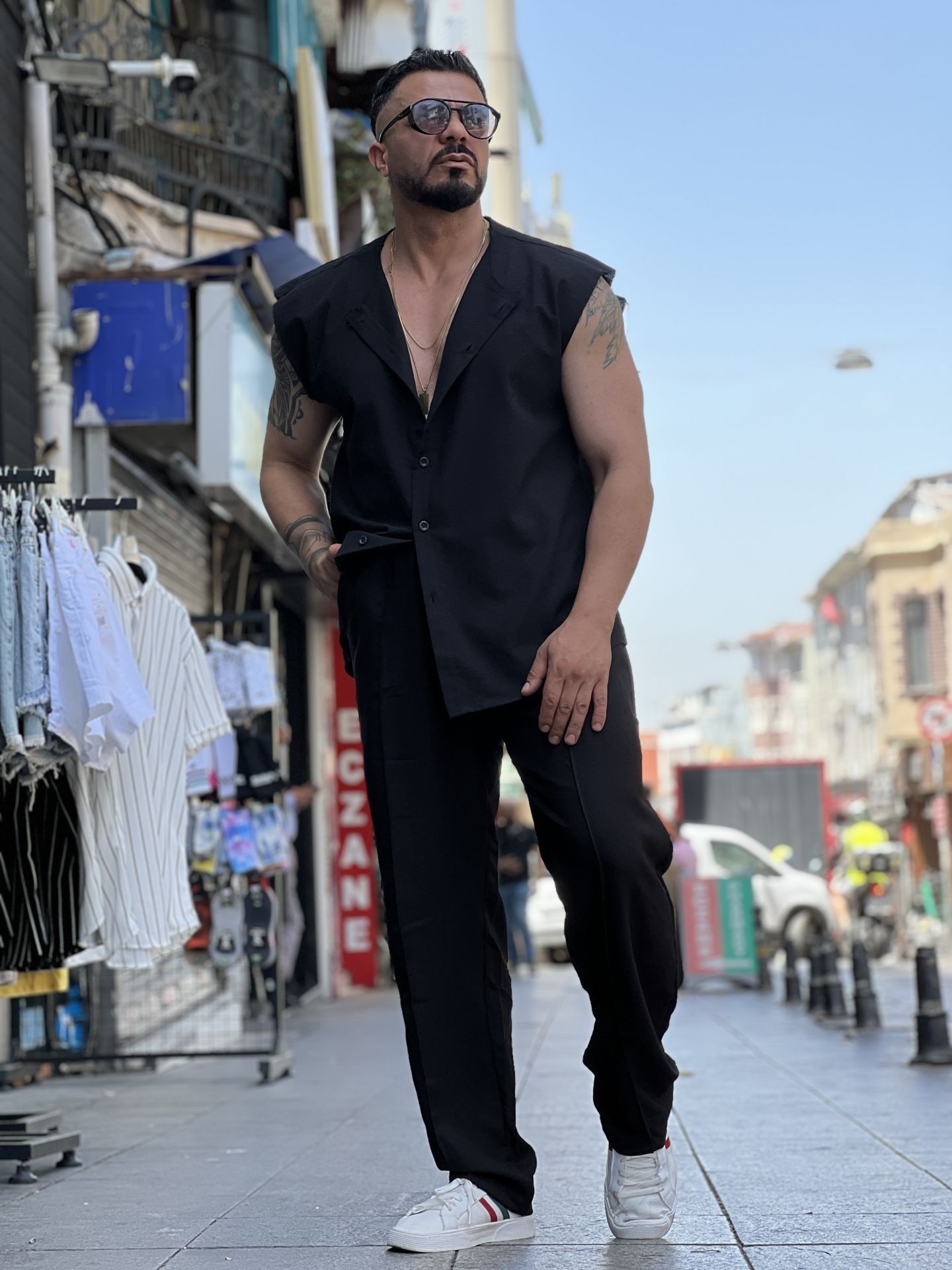 Yarım Kol Keten Gömlek