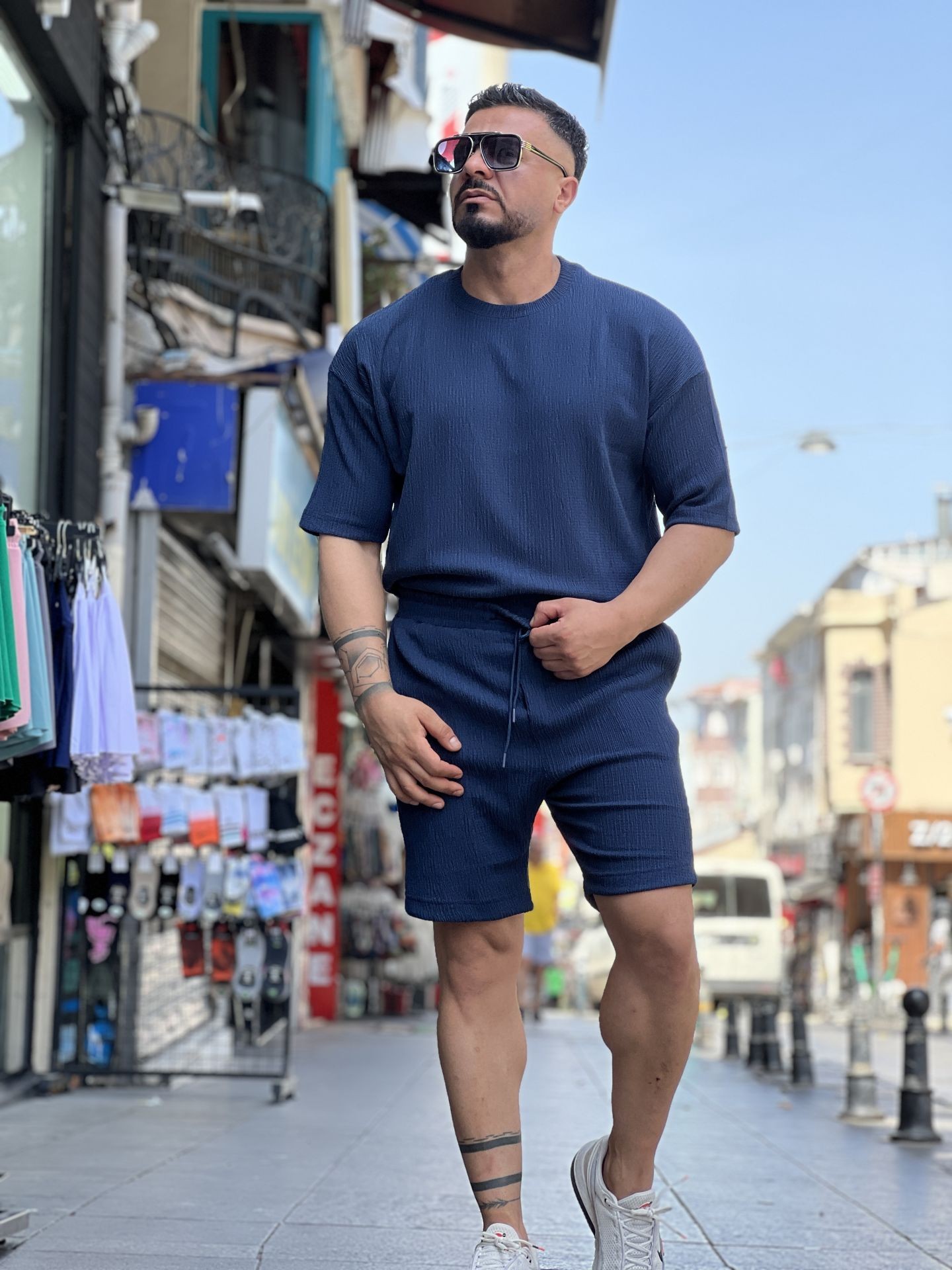 Oversize Damla Kumaş T-Shirt
