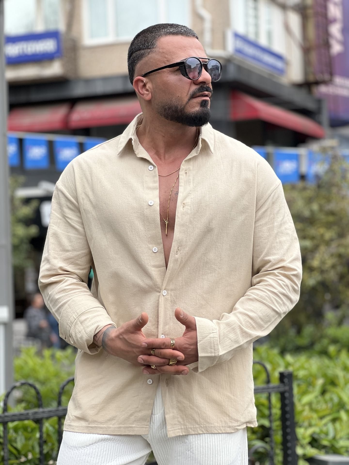 Oversize Yeni Sezon Keten Gömlek