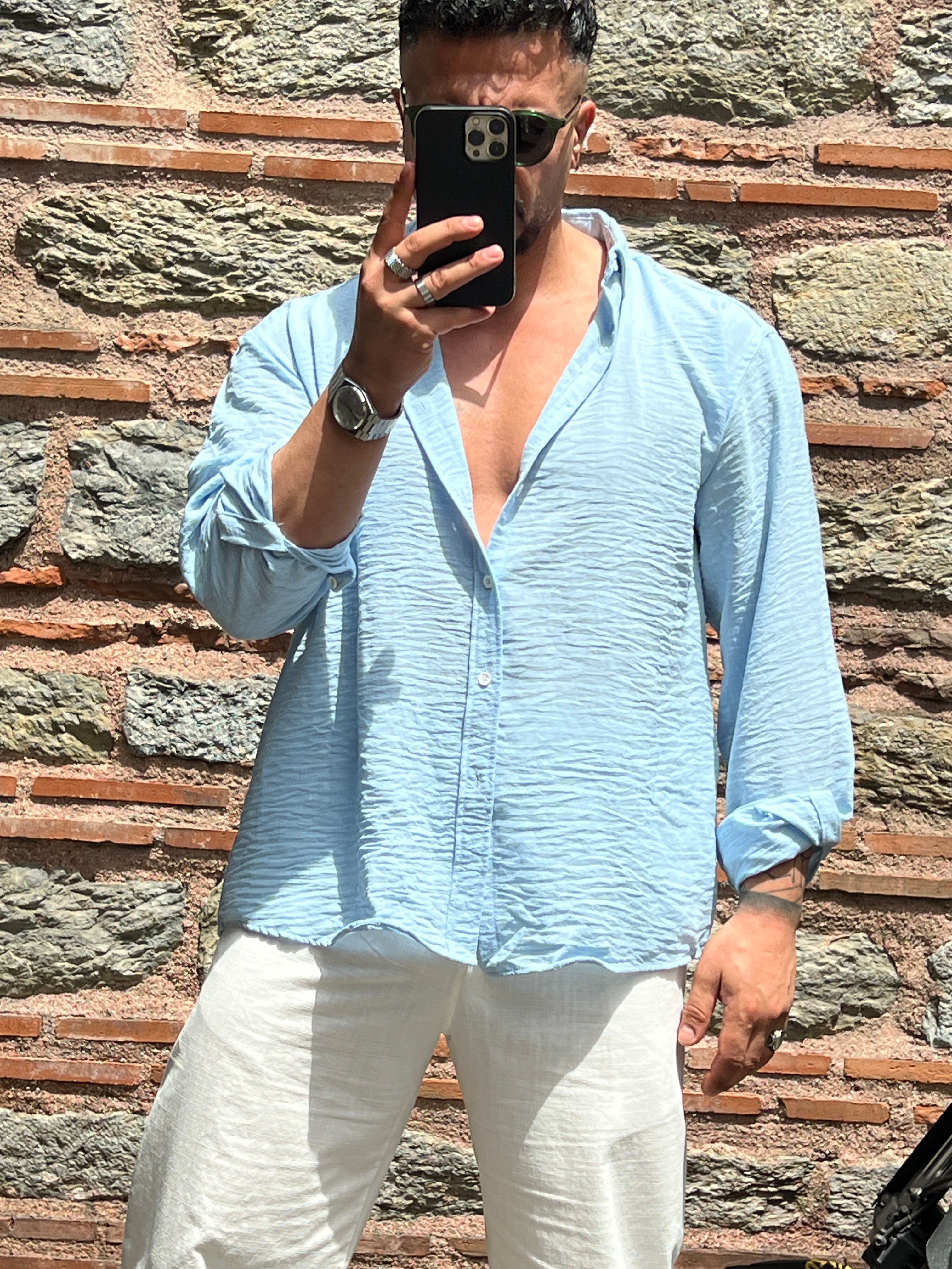 çizgili oversize gömlek