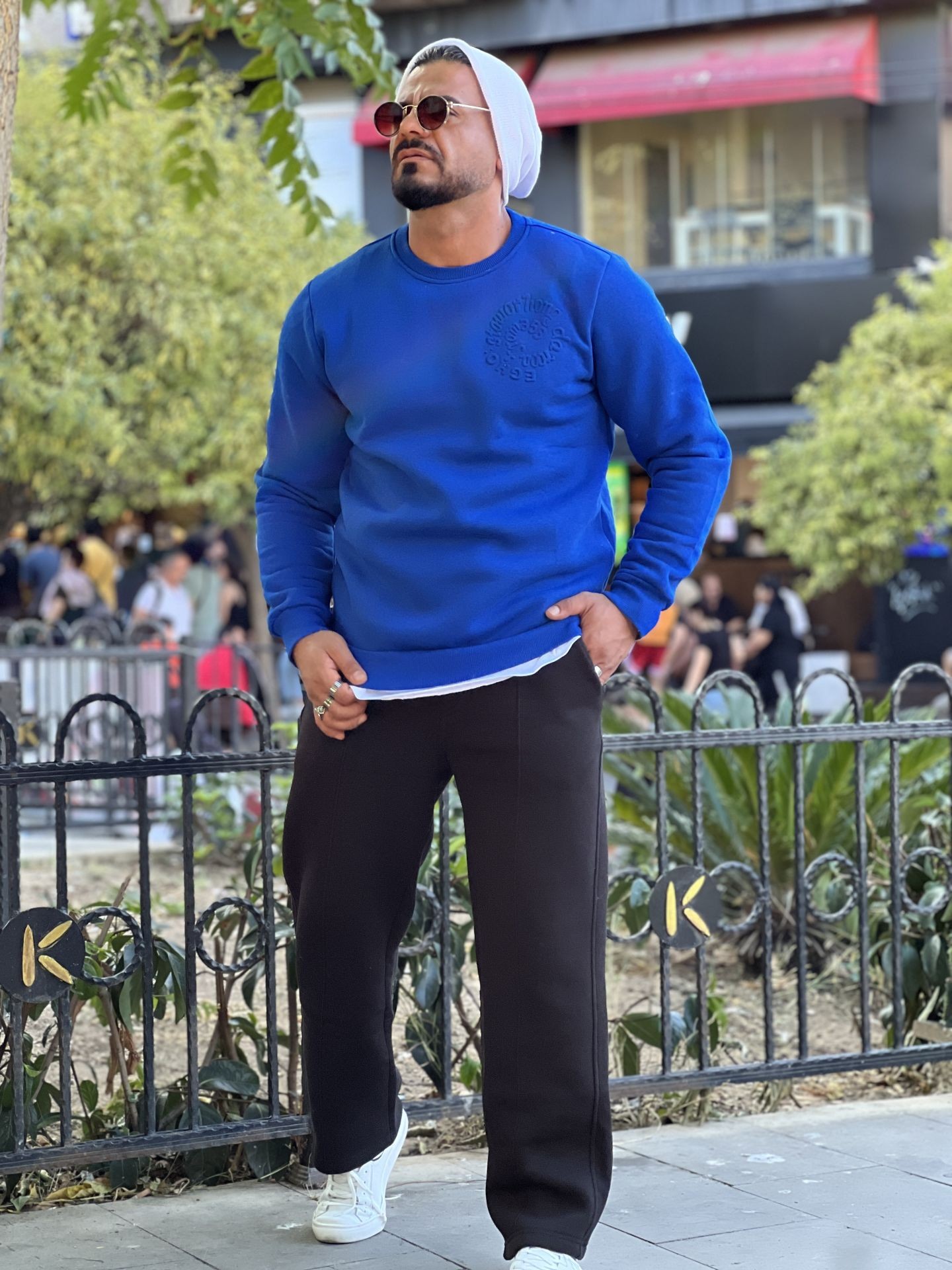 Saf 3 İplik Şardonlu Soğuk Baskı Sweat