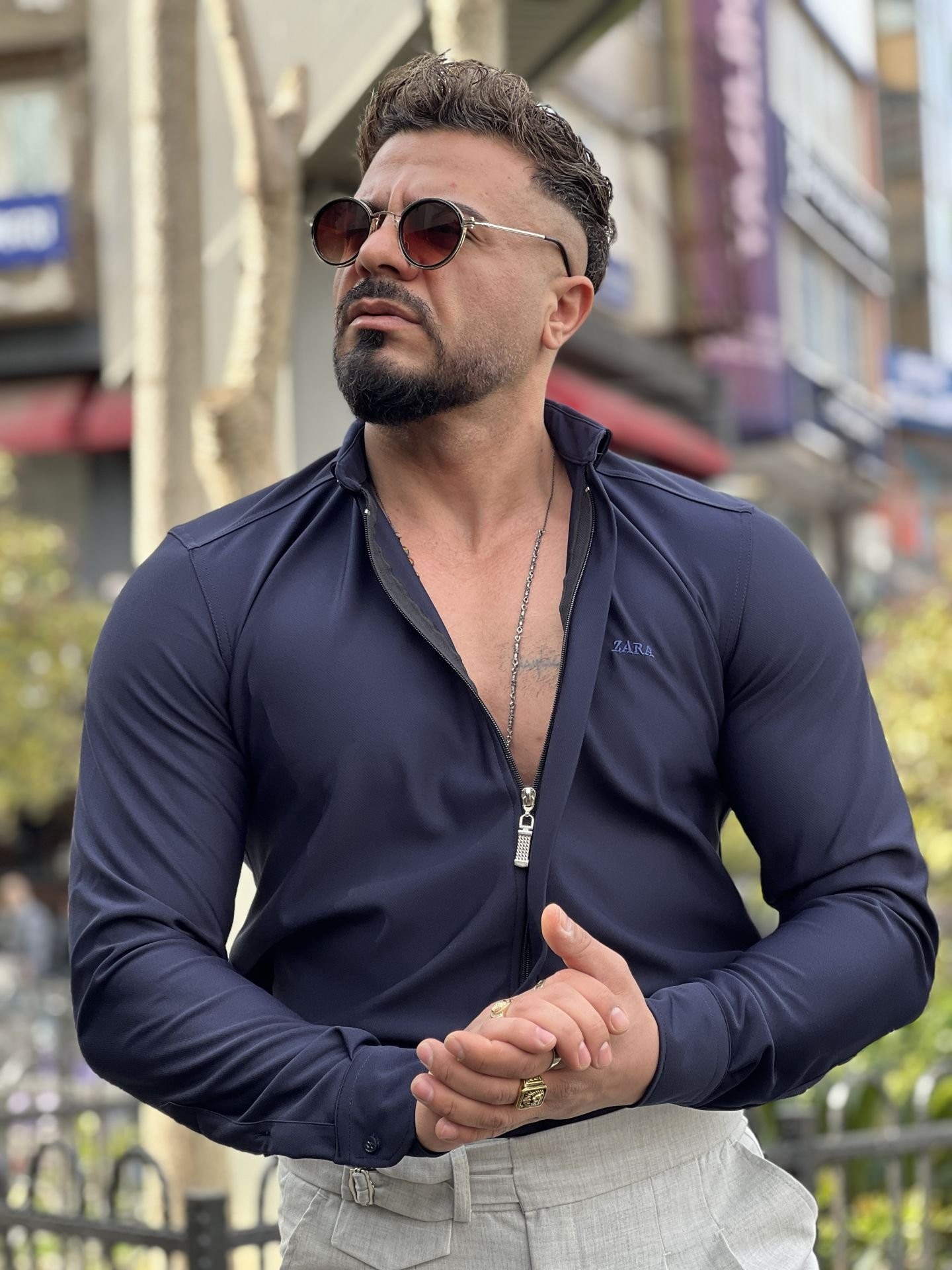 Slim Fit Fermuarlı Zara Model Gömlek