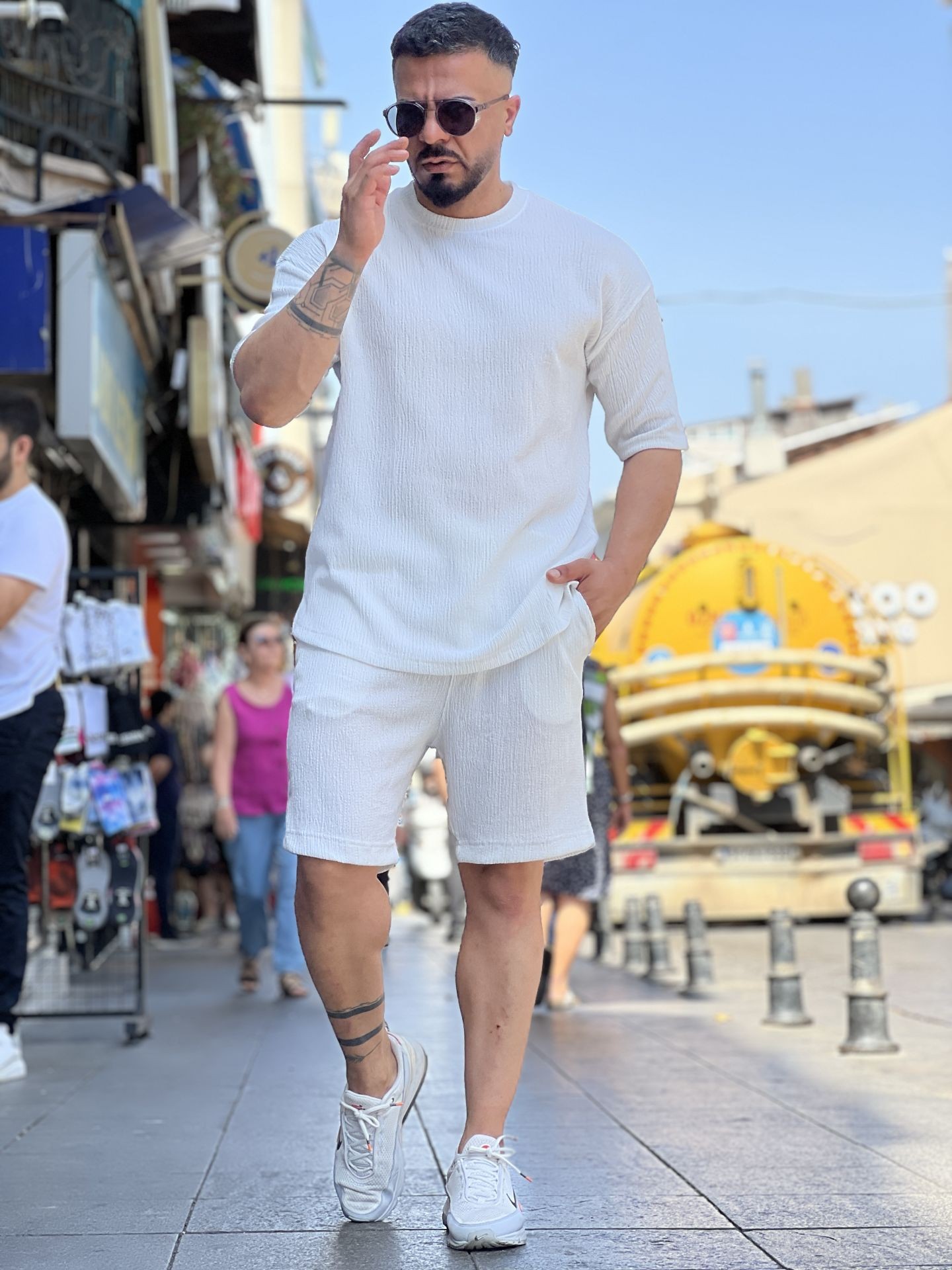 Oversize Damla Kumaş T-Shirt
