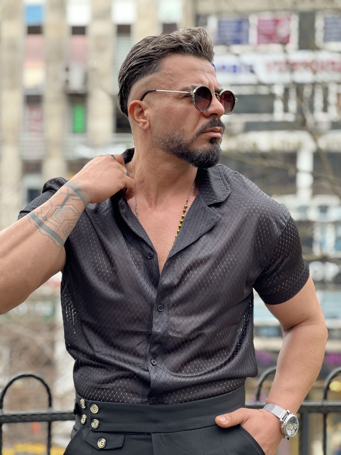 Özel Tasarım Kısa Kollu Fantezi Gömlek