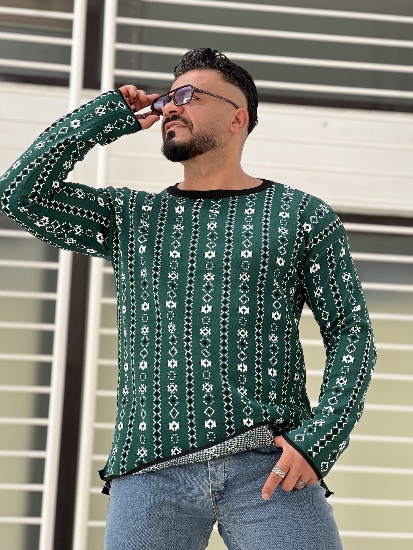Etnik Desen Örme Triko