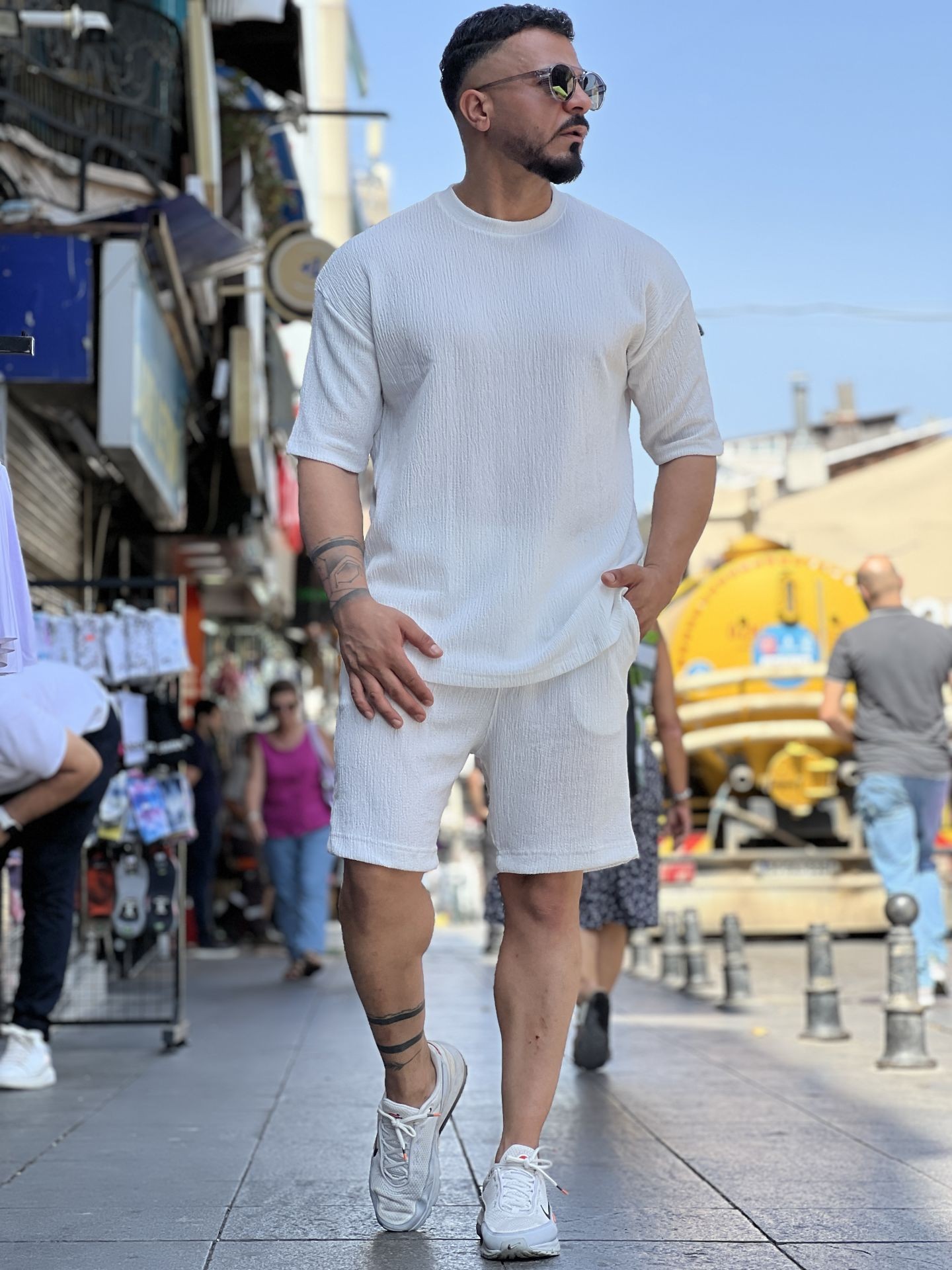 Oversize Damla Kumaş T-Shirt