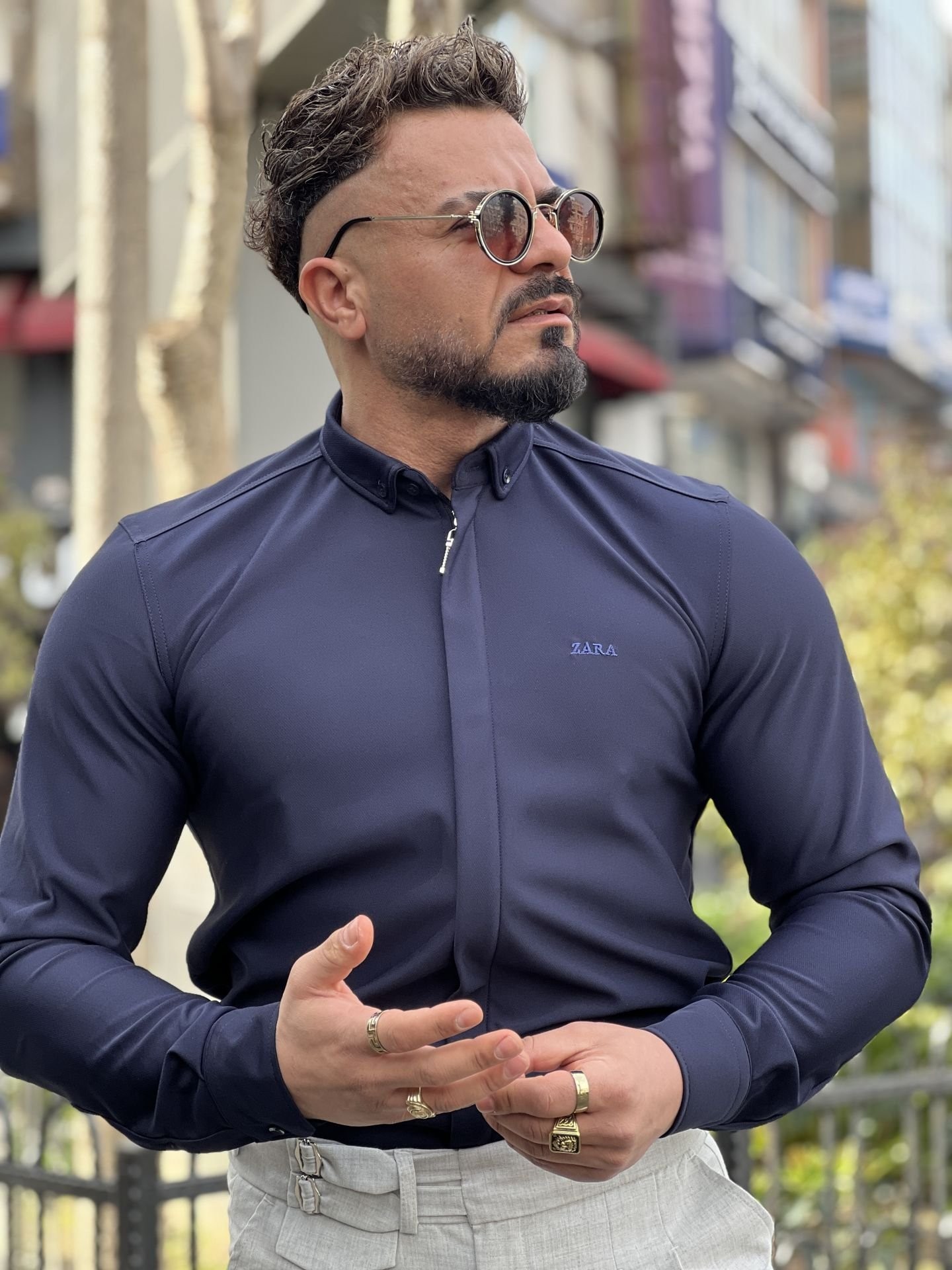 Slim Fit Fermuarlı Zara Model Gömlek