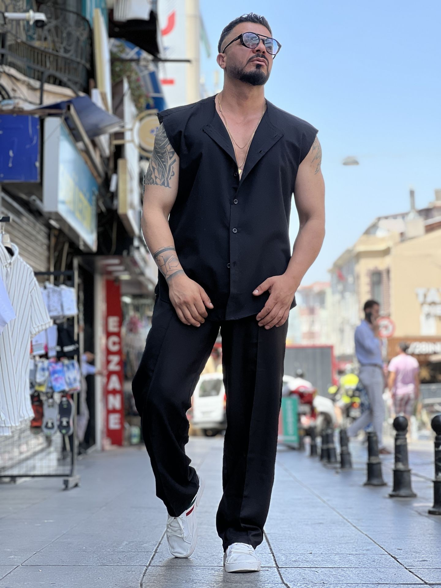 Yarım Kol Keten Gömlek