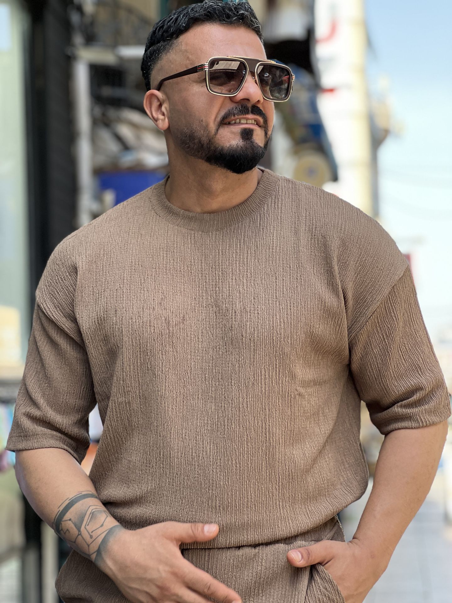 Oversize Damla Kumaş T-Shirt