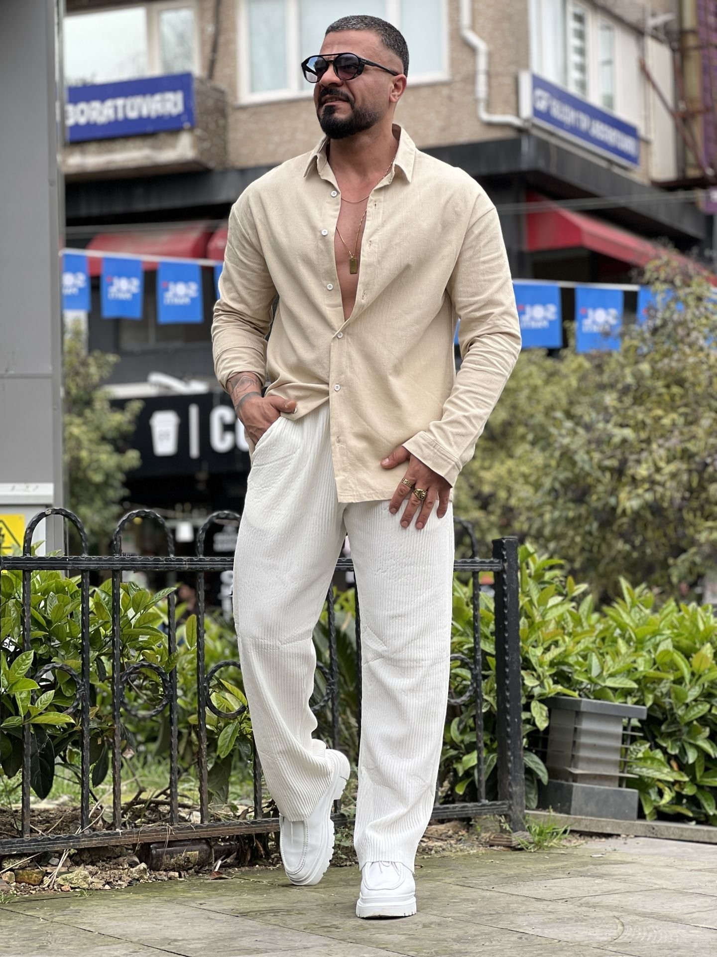 Oversize Yeni Sezon Keten Gömlek