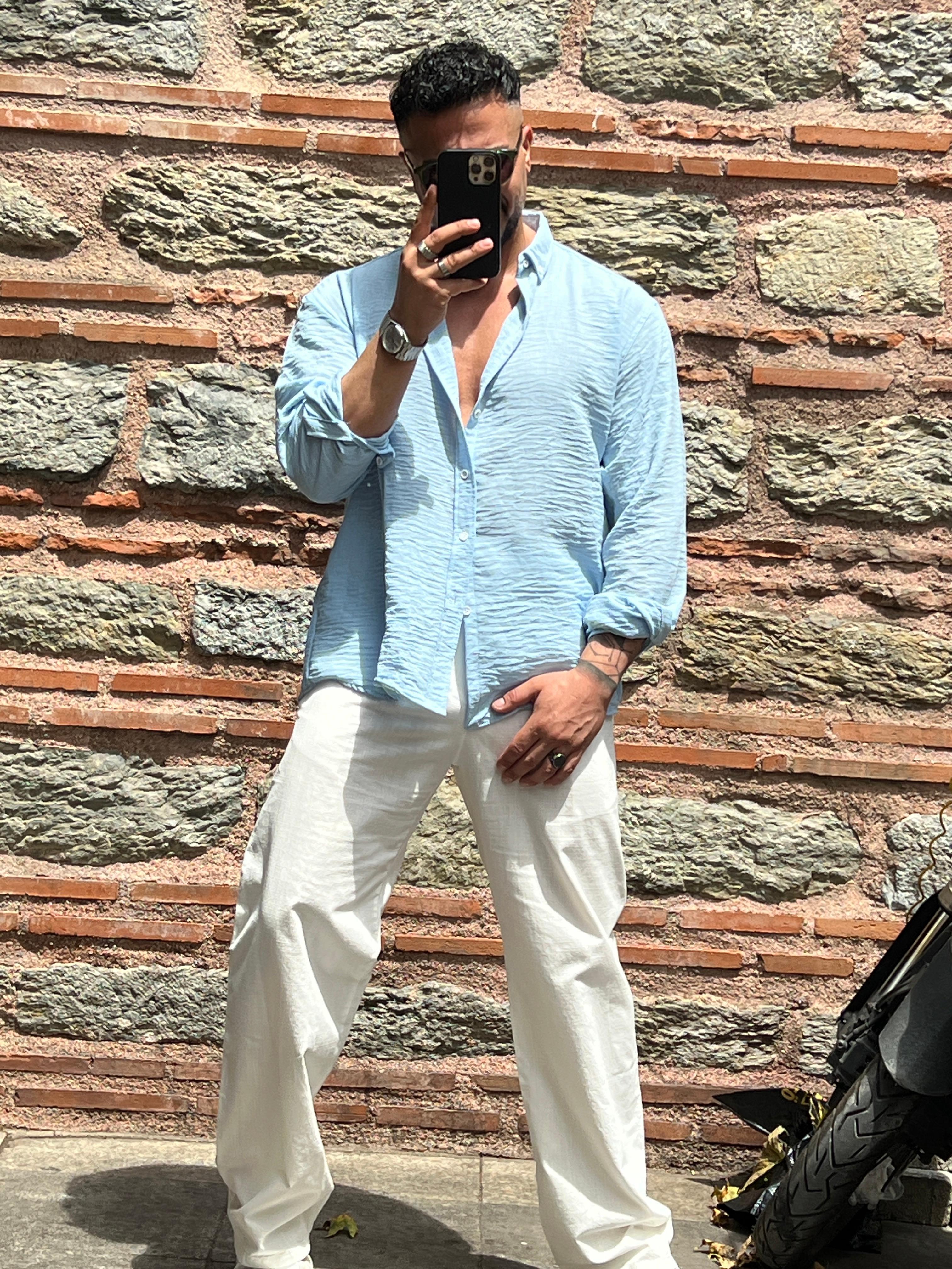 çizgili oversize gömlek