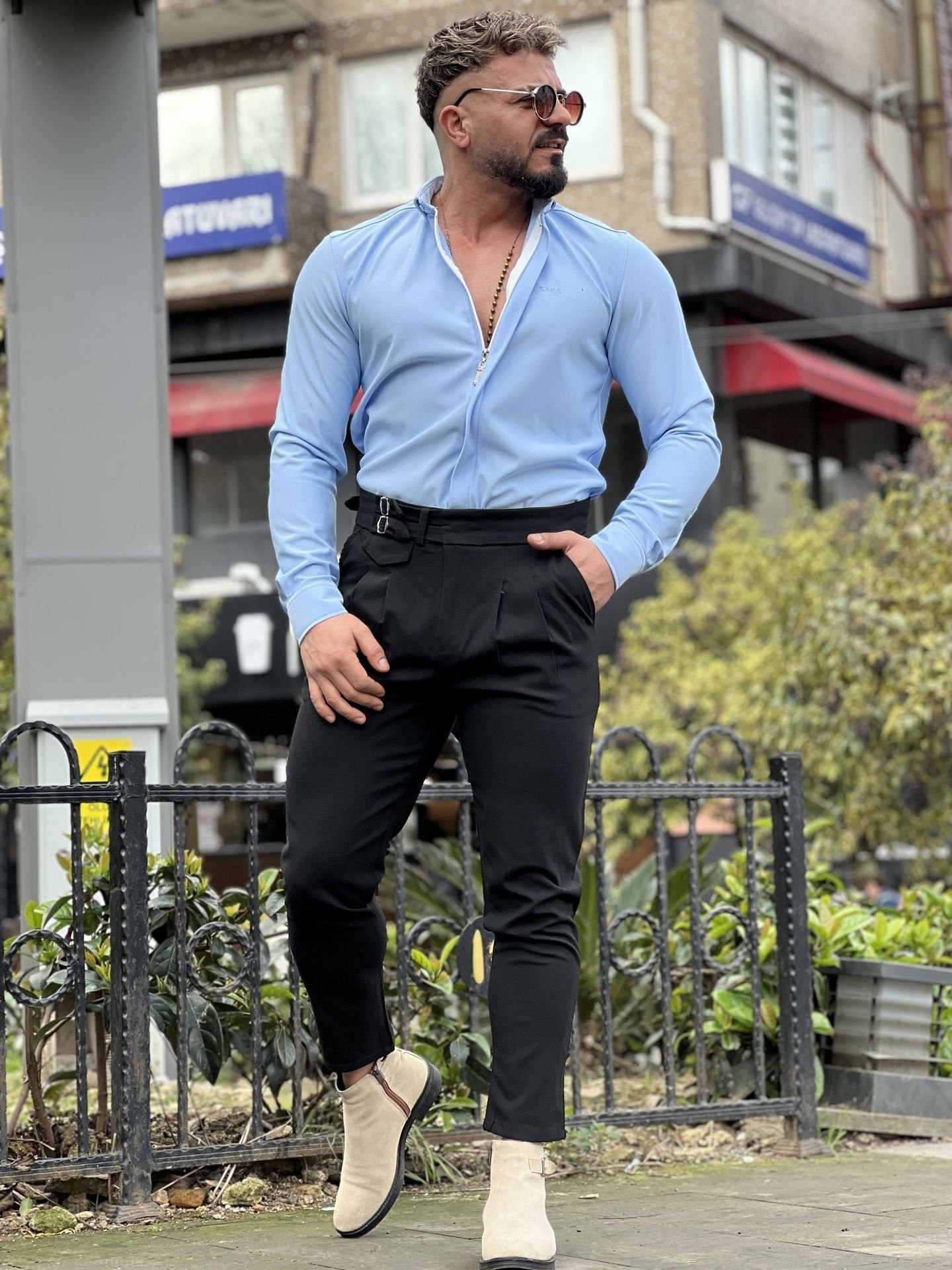 Slim Fit Fermuarlı Zara Model Gömlek
