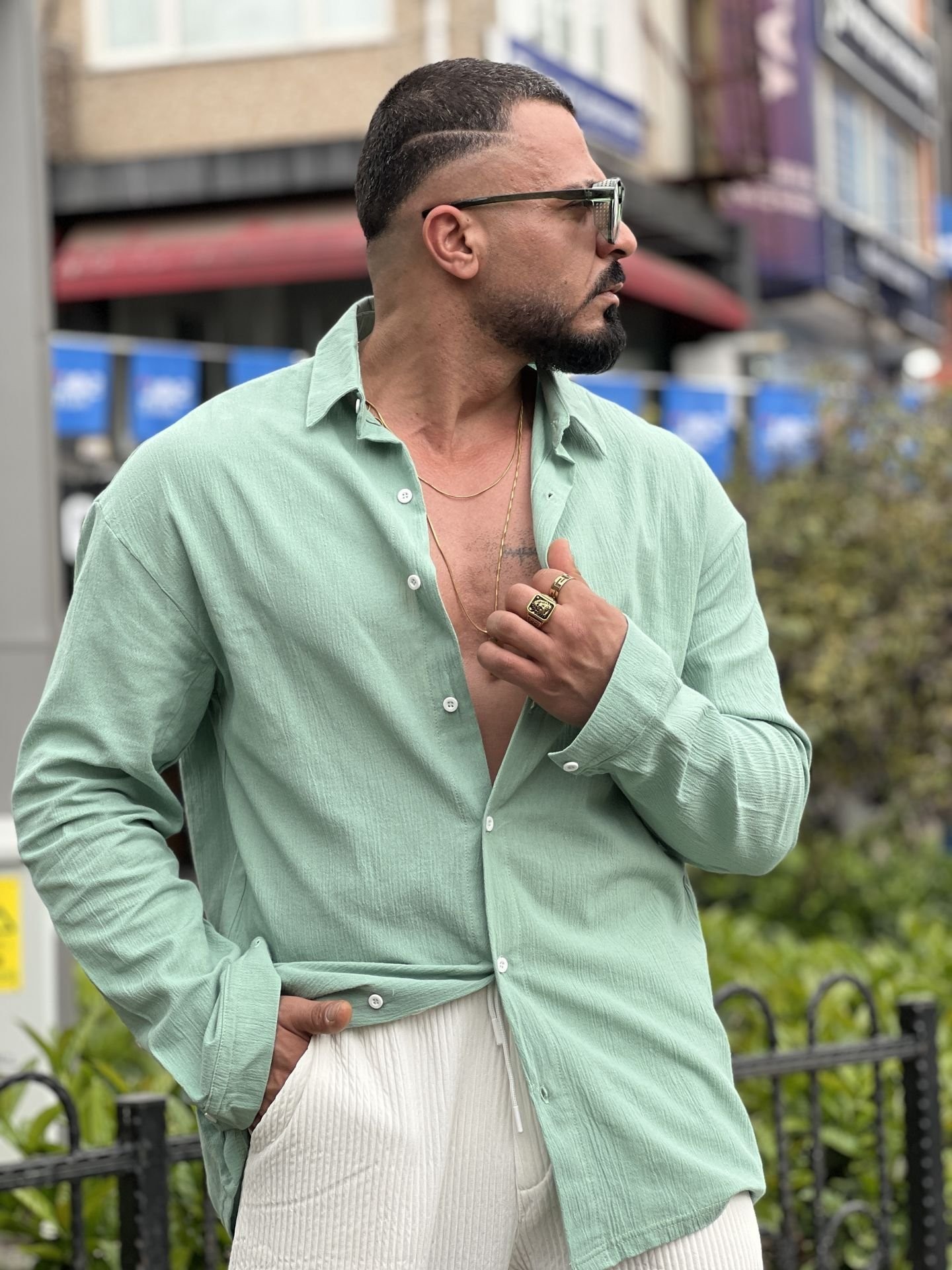 Oversize Yeni Sezon Keten Gömlek