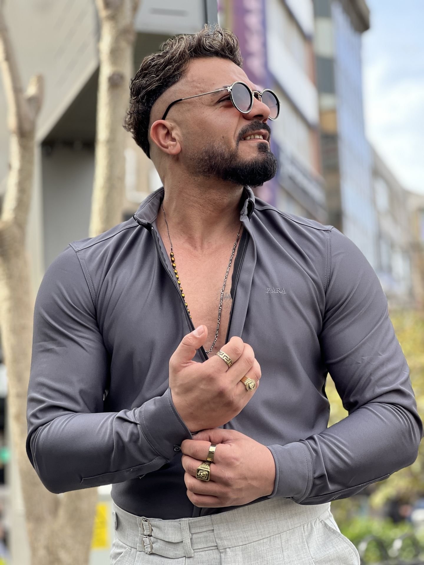 Slim Fit Fermuarlı Zara Model Gömlek