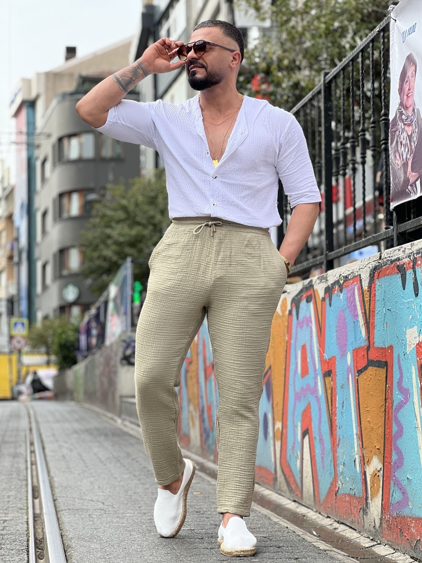 Saf Müslin Keten Gömlek