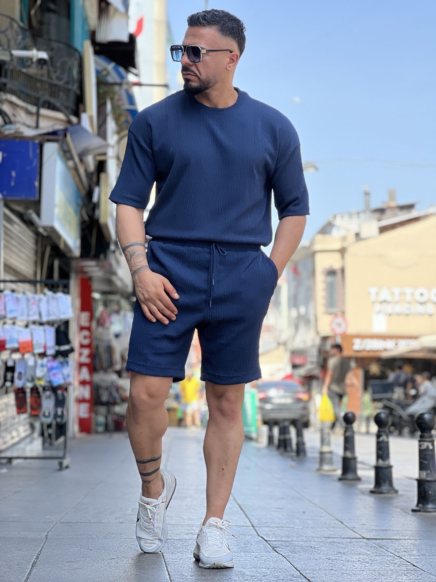 Oversize Damla Kumaş T-Shirt