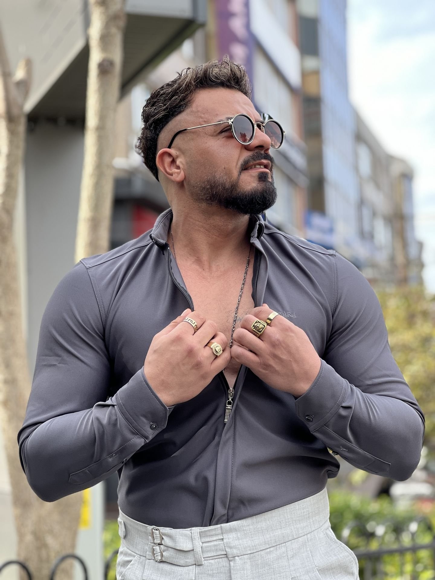 Slim Fit Fermuarlı Zara Model Gömlek