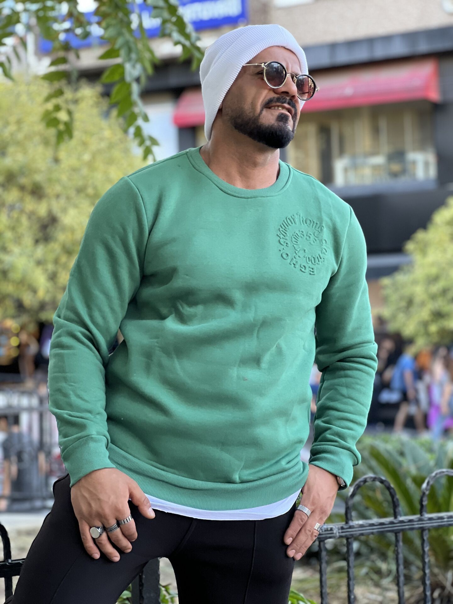 Saf 3 İplik Şardonlu Soğuk Baskı Sweat