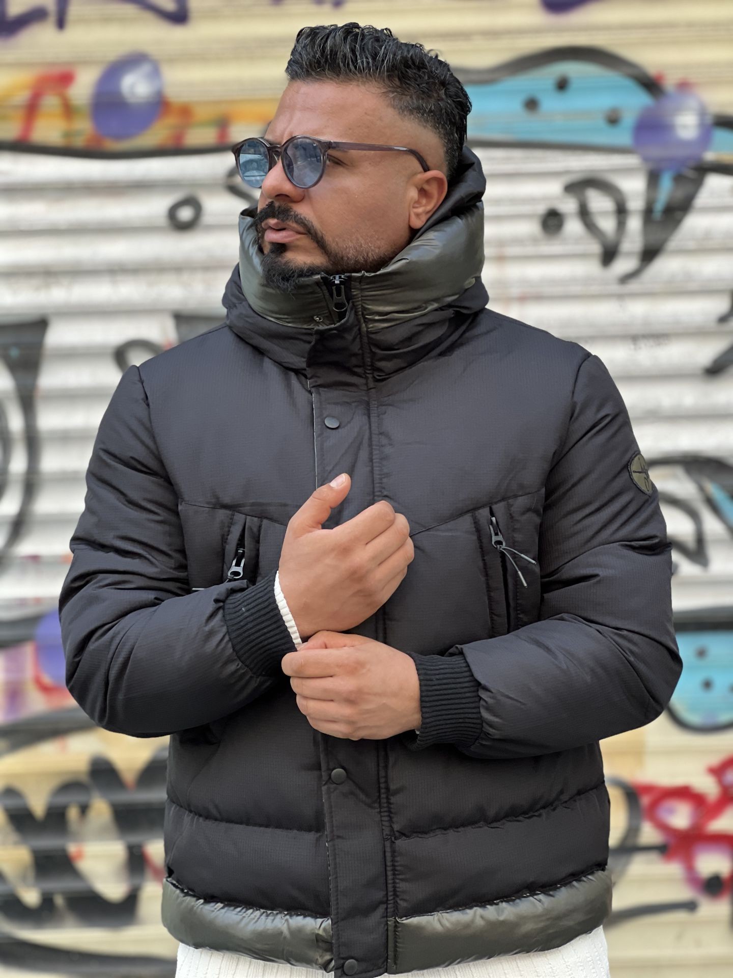 Parlak Kumaş Şişme Mont