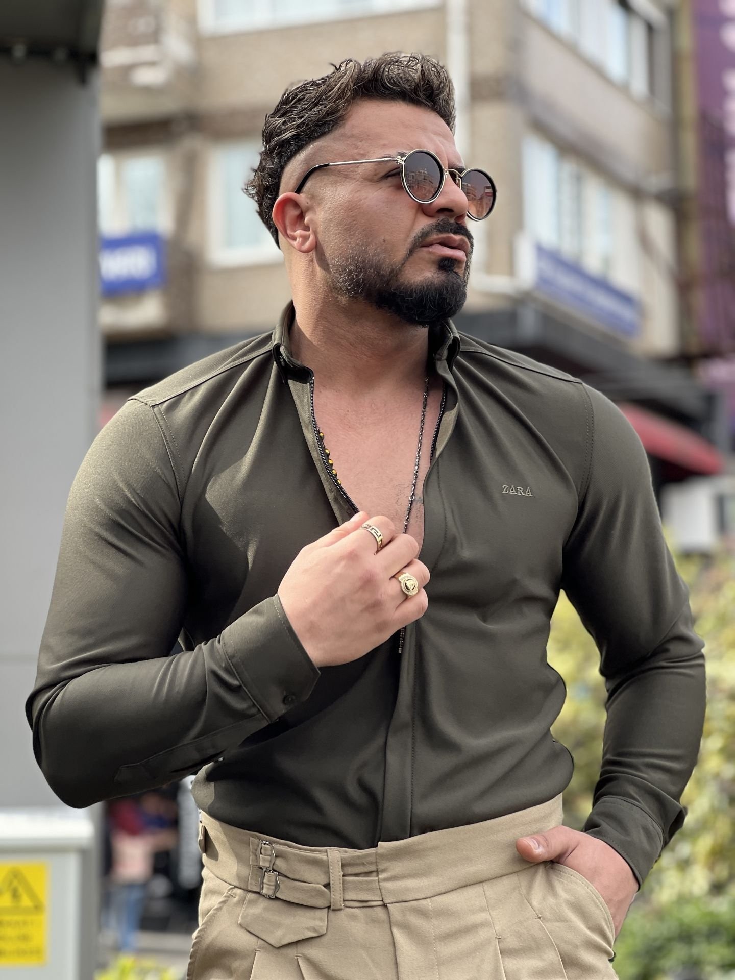 Slim Fit Fermuarlı Zara Model Gömlek