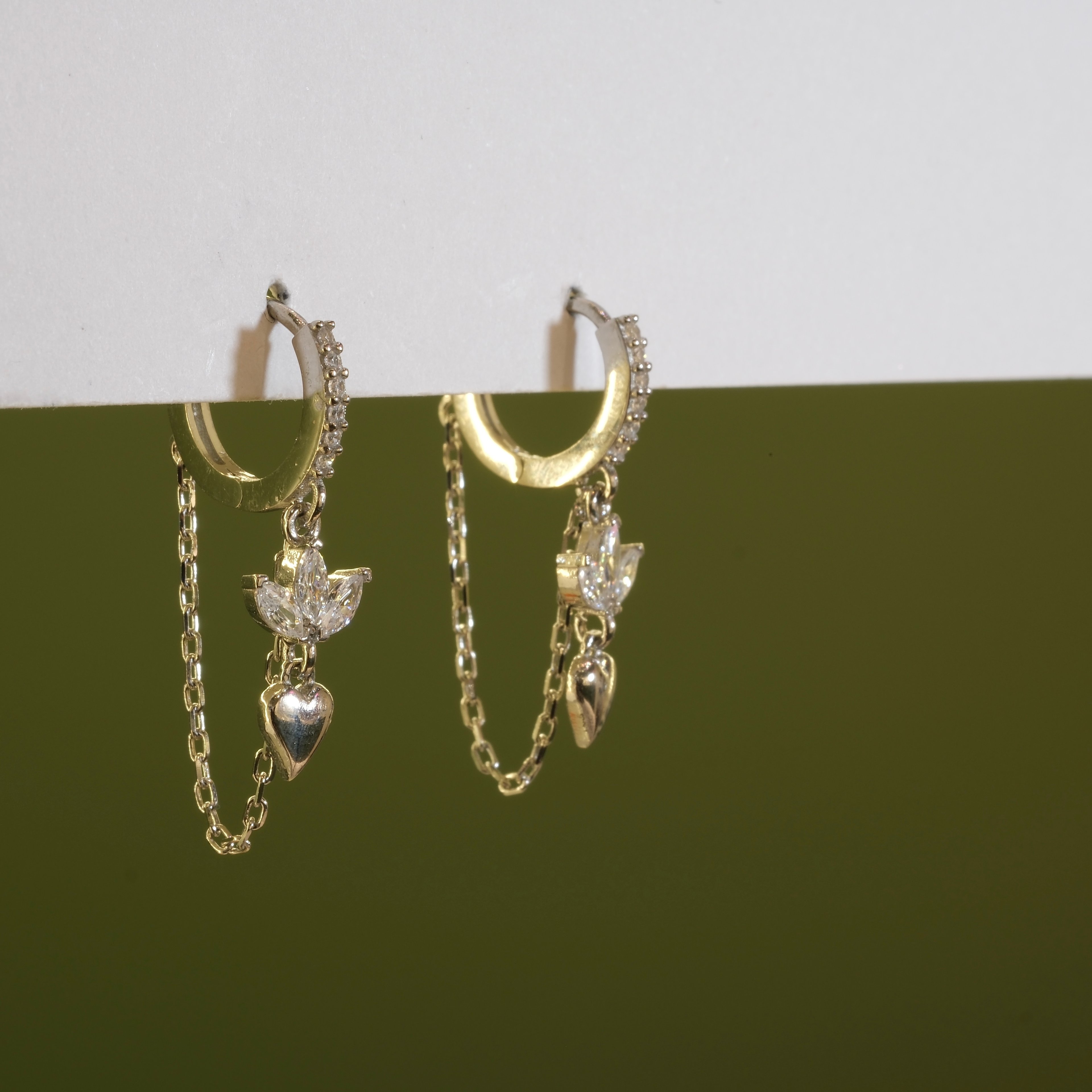 Lotus Chain Earrings 