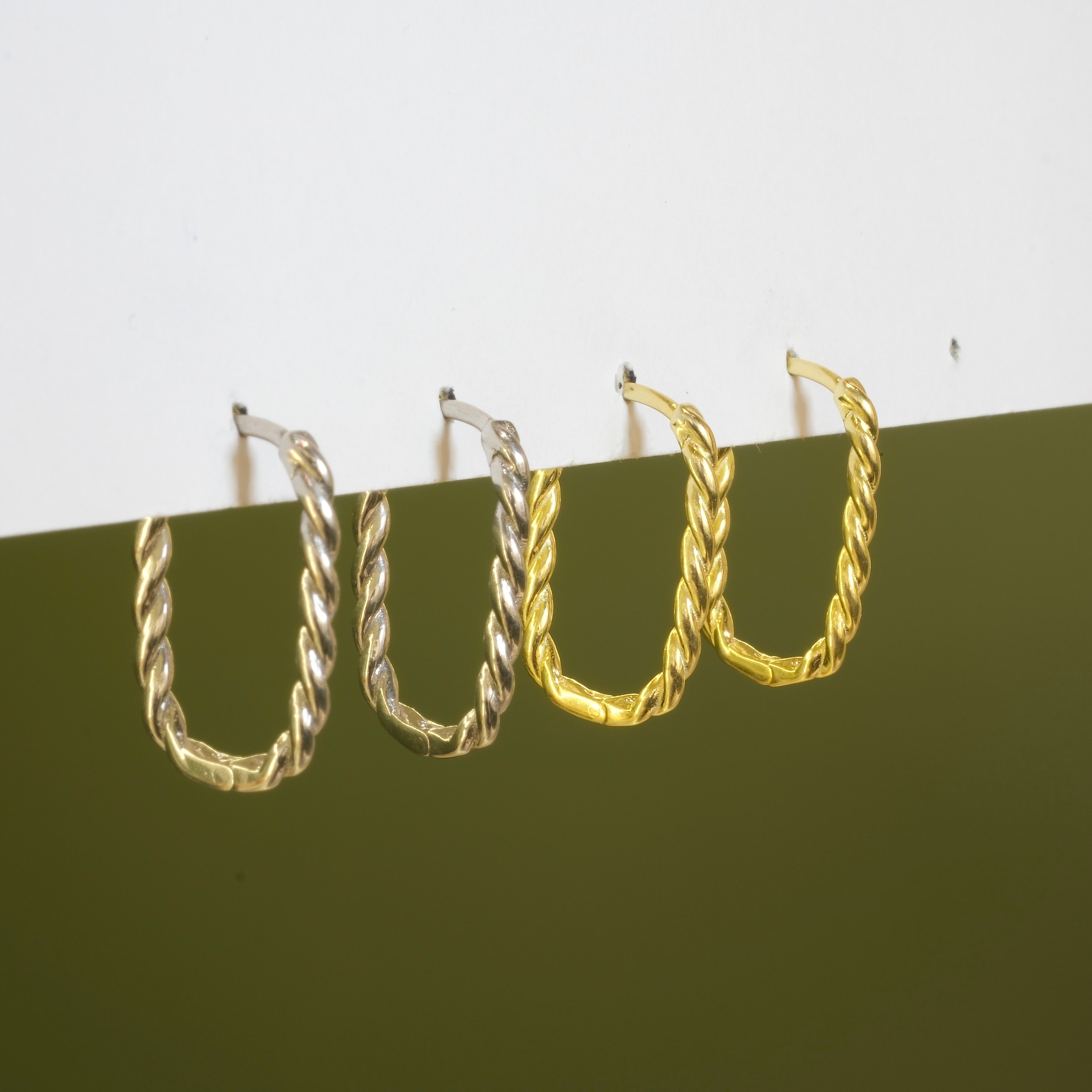 Twisted Rectangular Earrings