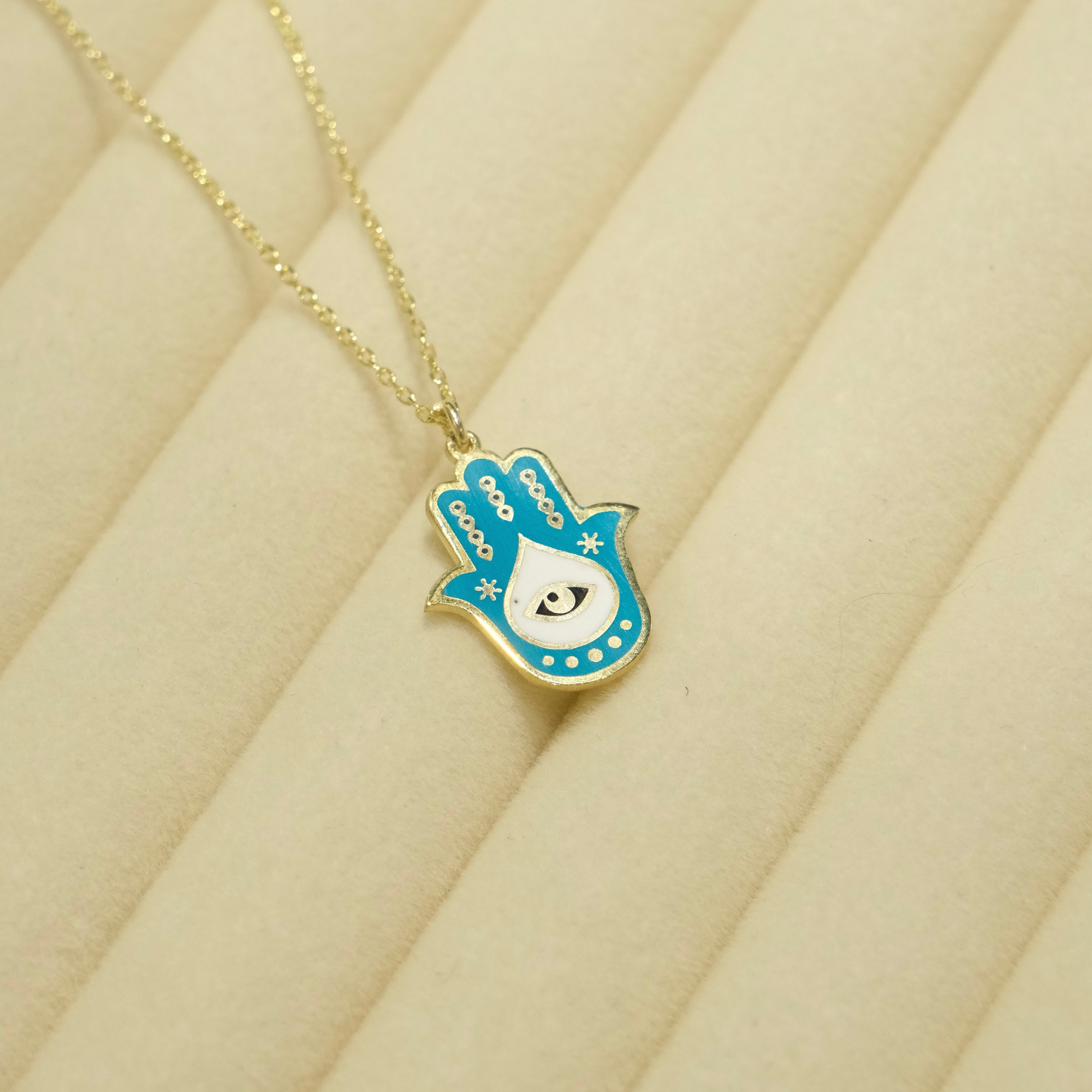 Hamsa Blue Necklace