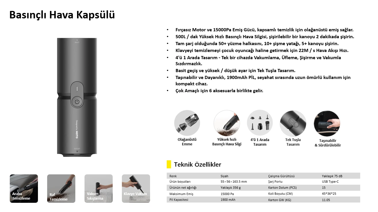 HOTO Basınçlı Hava Kapsülü