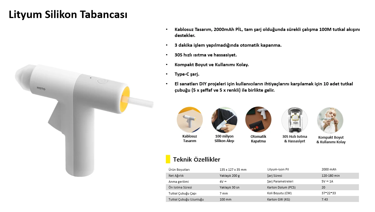 HOTO Lityum Silikon Tabancası