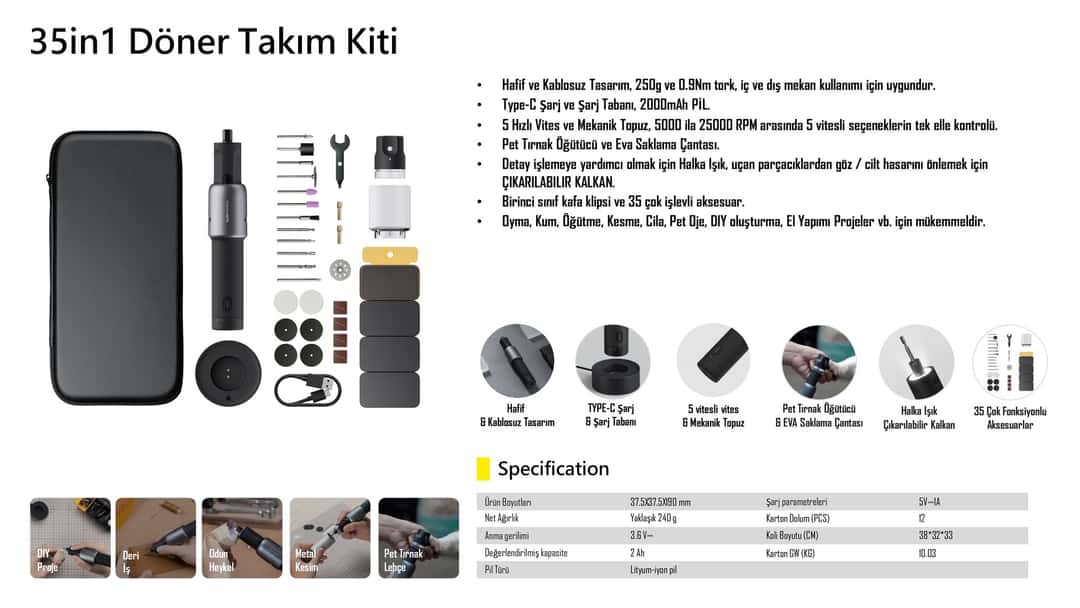 HOTO 35in1 Döner Alet Kiti