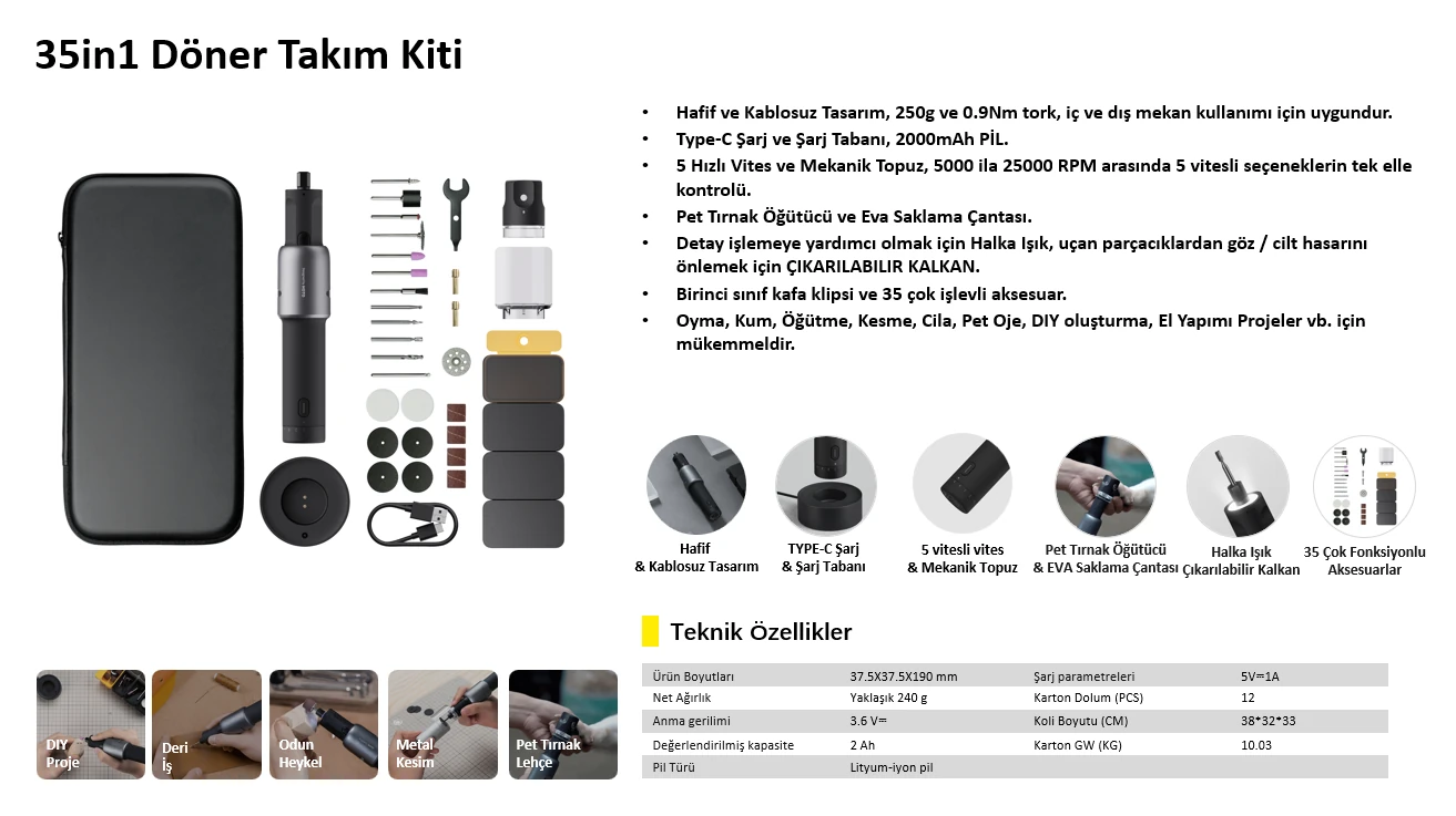 HOTO 35in1 Döner Alet Kiti
