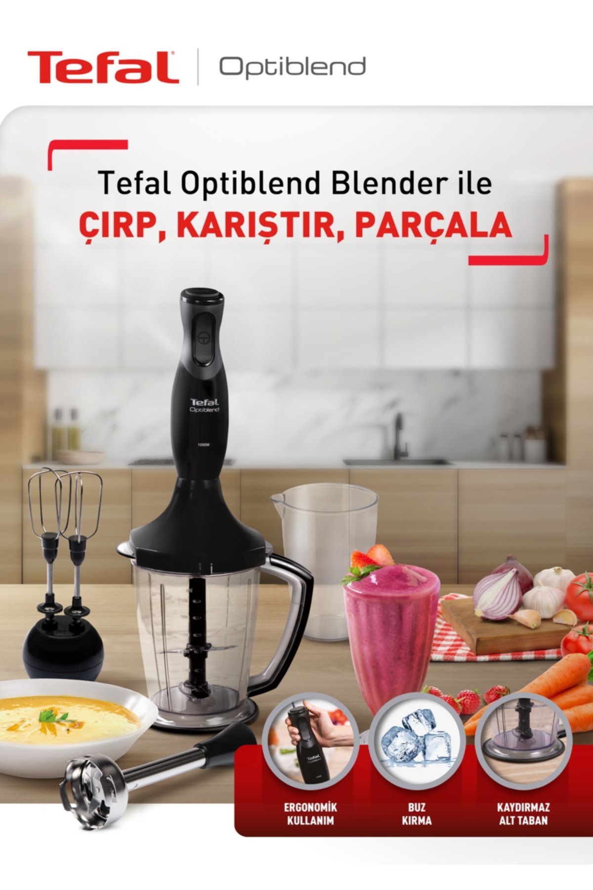 HB1748TR Optiblend 1000 Watt 1,5 lt El Blender Seti