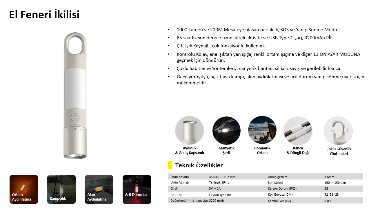 HOTO Sıcak El Flaş Işığı İkili