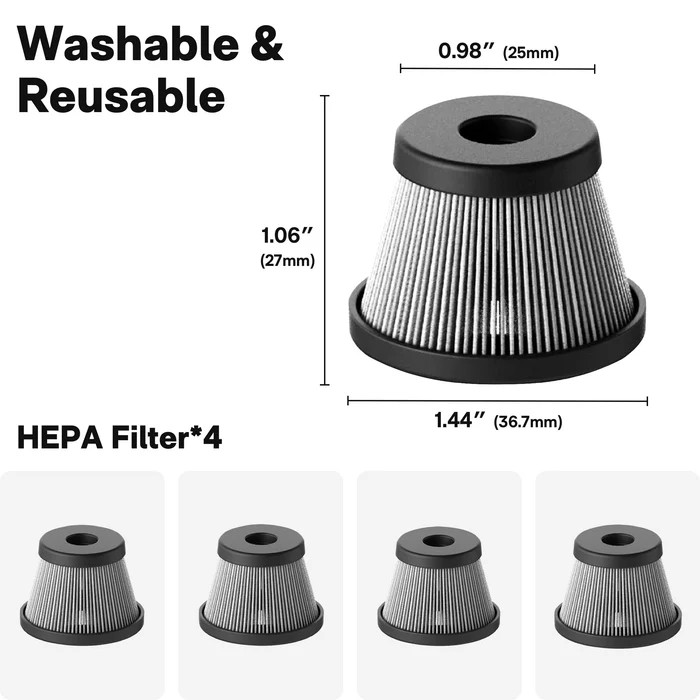 HOTO Basınçlı Hava Kapsülü Yedek HEPA Filtre (S) - 4'lü Paket