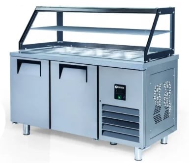  İceinox 5 Küvetli Servis Buzdolapları Camlı 