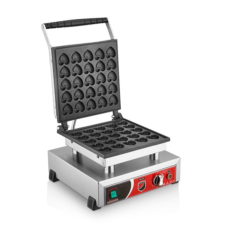 SilverInox Kalpli Bubble Waffle Makinesi, Tekli, Kapaklı, Elektrikli