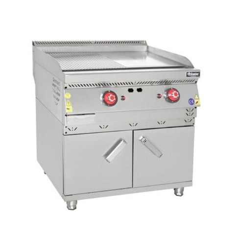 Himaksan Dolaplı Gazlı Pleyt Izgara Yarı Oluklu 80x70x85 cm HMK-DIGN 878