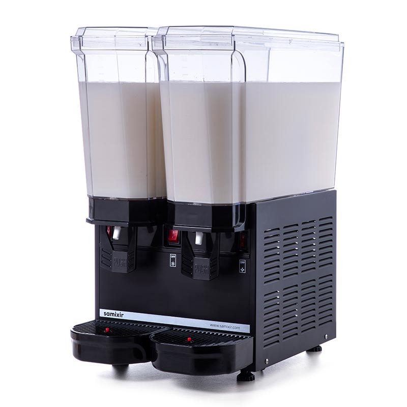 Samixir 40.MM Klasik Twin Soğuk İçecek Dispenseri, 20+20 L, Karıştırıcılı - Siyah