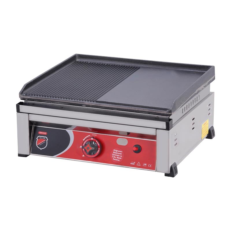 SilverInox Yarı Oluklu Döküm Izgara 50 cm, Doğalgazlı & Tüplü - Tüplü