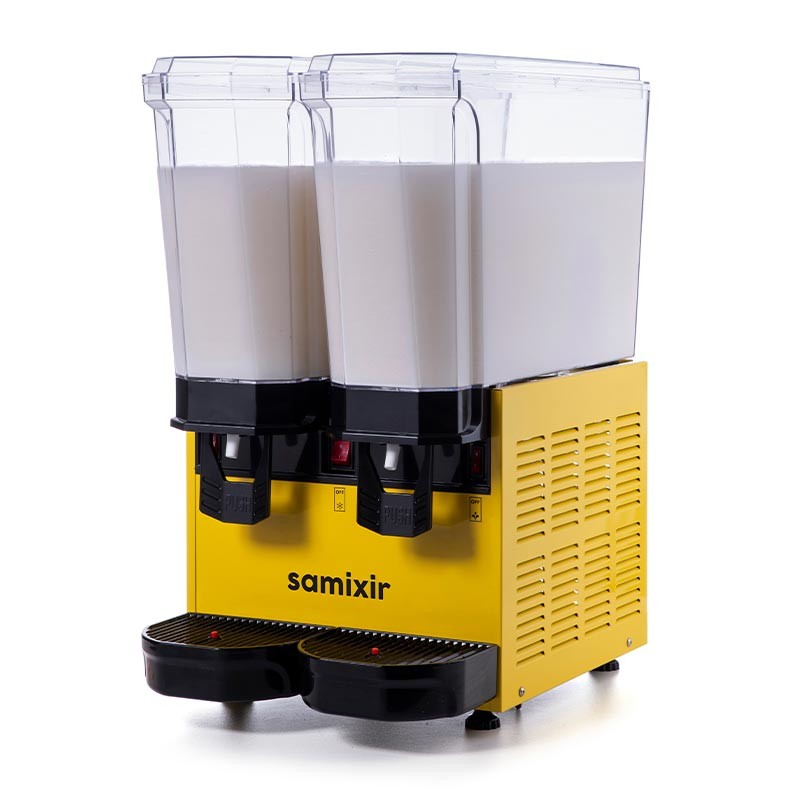 Samixir 40.MM Klasik Twin Soğuk İçecek Dispenseri, 20+20 L, Karıştırıcılı - Sarı