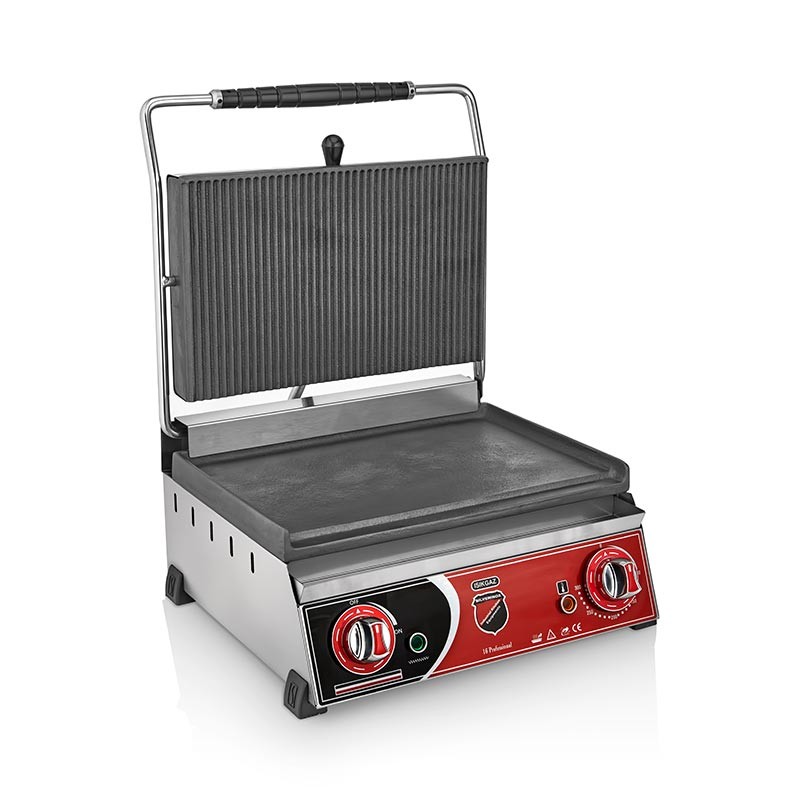 SilverInox Tost Makinesi, Altı Düz, 16 Dilim, Elektrikli
