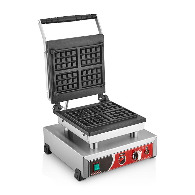 SilverInox Dörtlü Kare Model Waffle Makinesi, Elektrikli