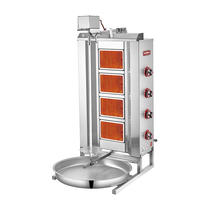 SilverInox Üstten Motorlu Döner Ocağı, 4 Radyanlı, Doğalgazlı & Tüplü